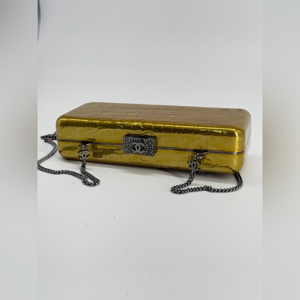 Chanel Minaudiere Gold Crystal Crocodile Clutch Bag - Picture 13 of 16
